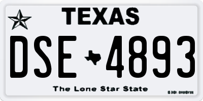 TX license plate DSE4893