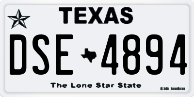 TX license plate DSE4894
