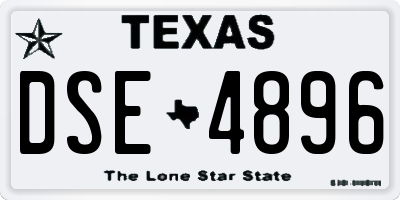TX license plate DSE4896