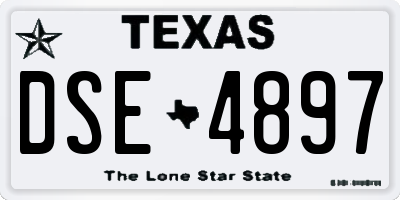 TX license plate DSE4897