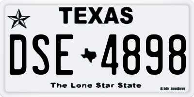 TX license plate DSE4898