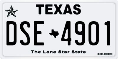 TX license plate DSE4901