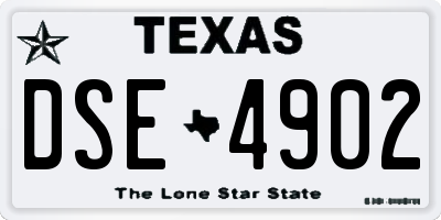 TX license plate DSE4902