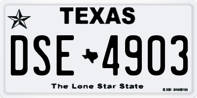 TX license plate DSE4903