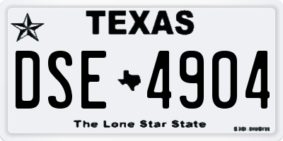 TX license plate DSE4904