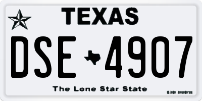 TX license plate DSE4907