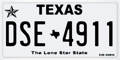 TX license plate DSE4911