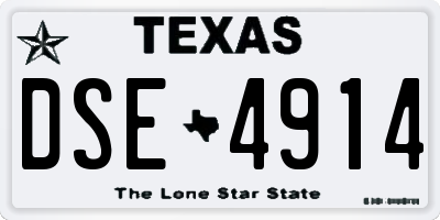 TX license plate DSE4914