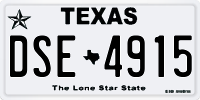 TX license plate DSE4915