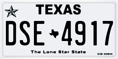 TX license plate DSE4917