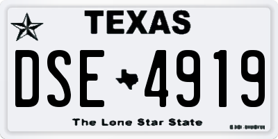 TX license plate DSE4919