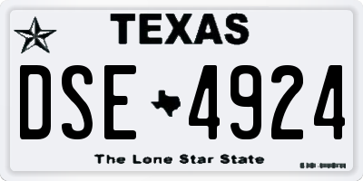 TX license plate DSE4924