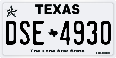 TX license plate DSE4930