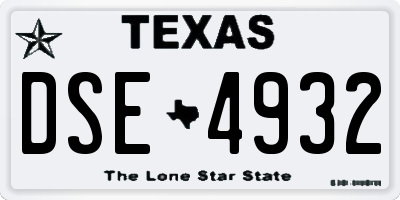 TX license plate DSE4932