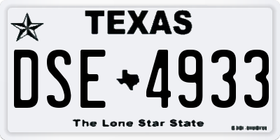 TX license plate DSE4933