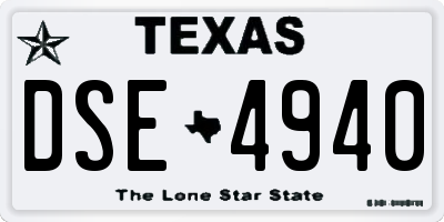 TX license plate DSE4940