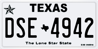 TX license plate DSE4942