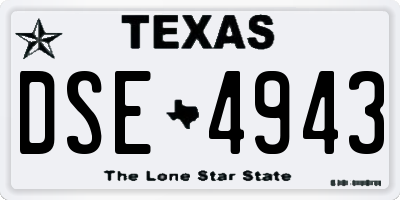 TX license plate DSE4943