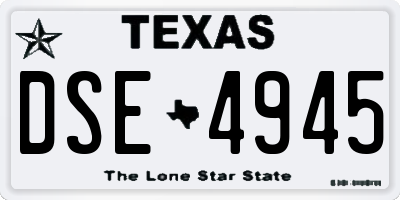 TX license plate DSE4945