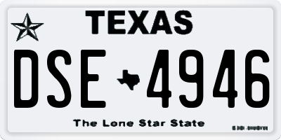 TX license plate DSE4946