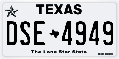 TX license plate DSE4949