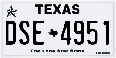 TX license plate DSE4951