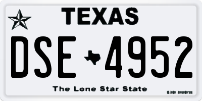TX license plate DSE4952