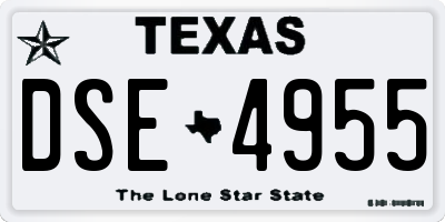 TX license plate DSE4955