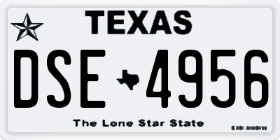 TX license plate DSE4956