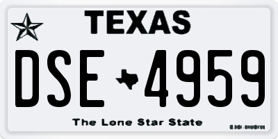 TX license plate DSE4959
