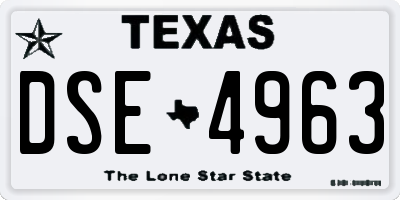 TX license plate DSE4963