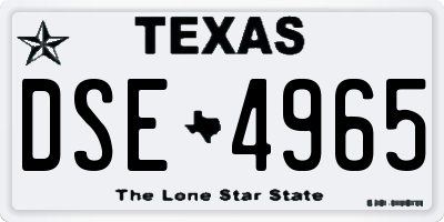 TX license plate DSE4965