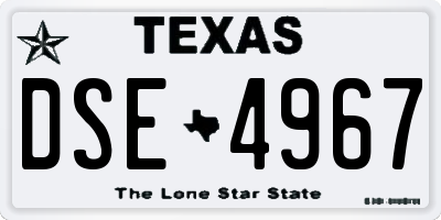 TX license plate DSE4967