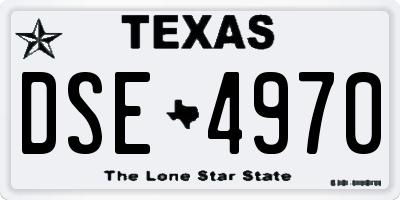 TX license plate DSE4970