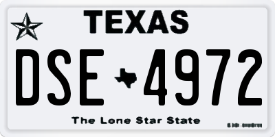 TX license plate DSE4972