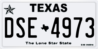 TX license plate DSE4973