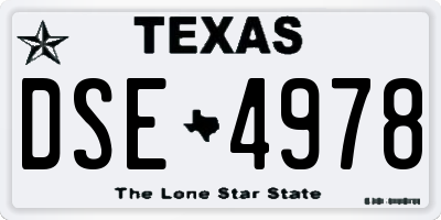 TX license plate DSE4978