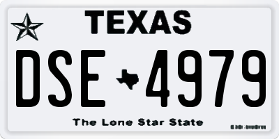 TX license plate DSE4979