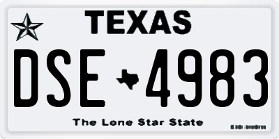 TX license plate DSE4983