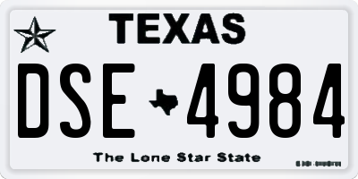 TX license plate DSE4984