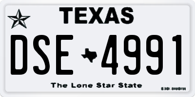 TX license plate DSE4991