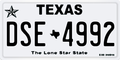 TX license plate DSE4992