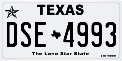 TX license plate DSE4993