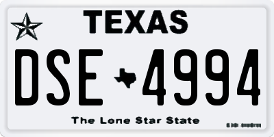 TX license plate DSE4994