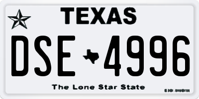 TX license plate DSE4996