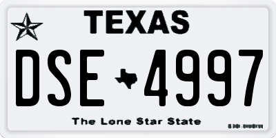TX license plate DSE4997