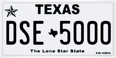 TX license plate DSE5000