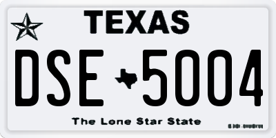 TX license plate DSE5004