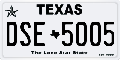 TX license plate DSE5005
