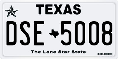 TX license plate DSE5008